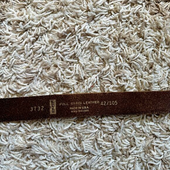 Vintage Levi’s Brown Leather Belt Western Made in USA 90s Men’s - Picture 8 of 8